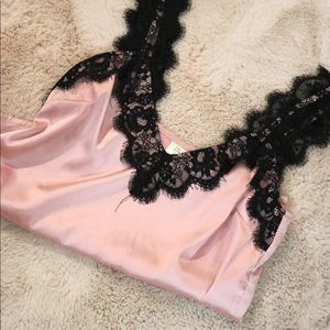VINTAGE PINK SATIN CAMI